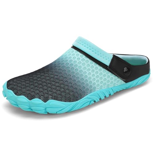 Mishansha Clogs Pantoletten Herren Sommer Gartenschuhe Damen Atmungsaktiv Barfuß Hausschuhe Blau 47 von Mishansha