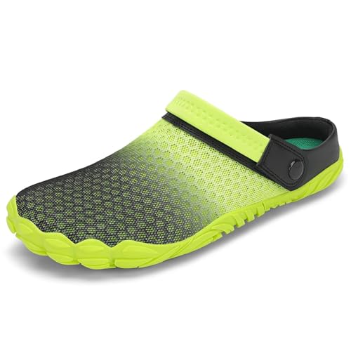 Mishansha Clogs Pantoletten Herren Sommer Gartenschuhe Damen Atmungsaktiv Barfuß Hausschuhe Grün 38 von Mishansha
