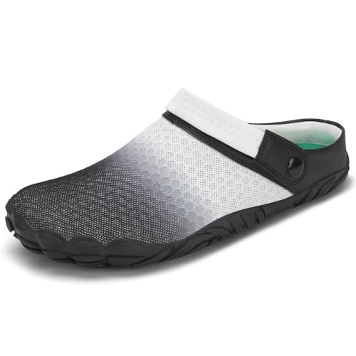 Mishansha Clogs Pantoletten Herren Sommer Gartenschuhe Damen Atmungsaktiv Barfuß Hausschuhe Weiß 38 von Mishansha