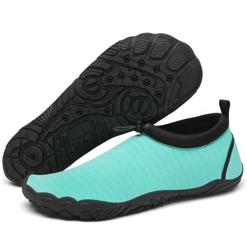Mishansha Herren Damen Badeschuhe Atmungsaktiv Schnell Trocknend Aquaschuhe Unisex Sommer Wasserschuhe für Outdoor Sports, Celeste 40 EU von Mishansha