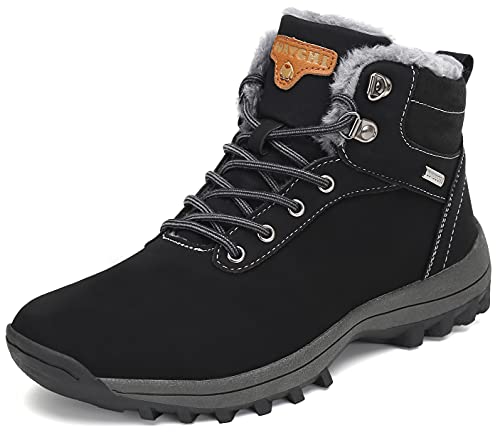 Mishansha Damen Herren Winterschuhe Warm Gefüttert Winterstiefel Wasserdicht Trekking Wanderschuhe Outdoor rutschfest Schneeschuhe Dämpfung Boots, Schwarz 40 von Mishansha