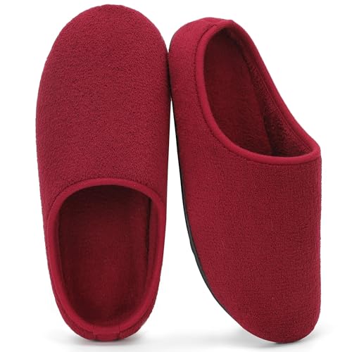 Mishansha Damen Warme Hausschuhe Koralle Samt Winter Pantoffeln Burgund Gr.38 von Mishansha
