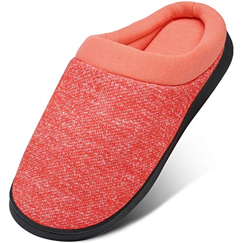 Mishansha Damen Winter Pantoffeln Home rutschfeste Slippers für Frau Memory Foam Plüsch Pantoffeln für Drinnen und DrauÃŸen Kuschelige Unisex Winter Hausschuhe, Wassermelone Rot 41 von Mishansha