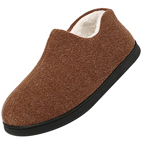 Mishansha Damen Winter Warme Hausschuhe Herren Memory Foam Pantoffeln rutschfeste Plüsch Slippers im Innen- und AuÃŸenbereich, Braun 41 von Mishansha