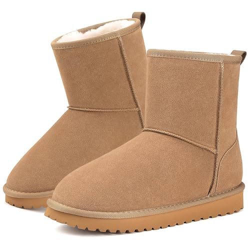 Mishansha Damen Winterschuhe Warm Gefüttert Winterstiefel Khaki Gr.37 von Mishansha