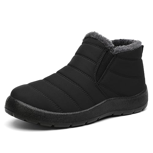 Mishansha Damen Winterschuhe Warm Gefüttert Winterstiefel Leicht Rutschfest Kurzschaft Stiefel Frauen Outdoor Snowboots, Low-Top Schwarz, 38EU von Mishansha