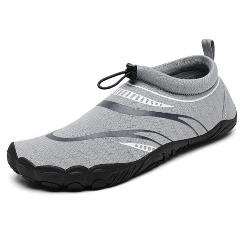 Mishansha Erwachsene Wasserschuhe Leichte Atmungsaktive Männer Damen Strandschuhe Sommer Schnell Trocknend Aquaschuhe Bequeme Wassersport Schuhe, Aschgrau 43 von Mishansha
