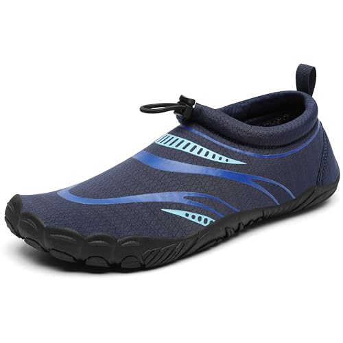 Mishansha Erwachsene Wasserschuhe Leichte Atmungsaktive Männer Damen Strandschuhe Sommer Schnell Trocknend Aquaschuhe Bequeme Wassersport Schuhe, Dunkelblau 45 von Mishansha