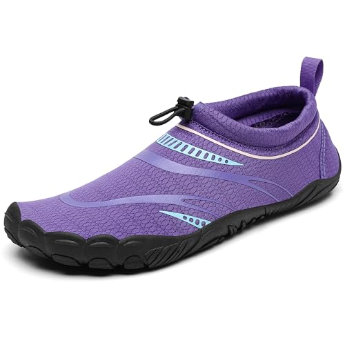 Mishansha Erwachsene Wasserschuhe Leichte Atmungsaktive Männer Damen Strandschuhe Sommer Schnell Trocknend Aquaschuhe Bequeme Wassersport Schuhe, Violett 39 von Mishansha