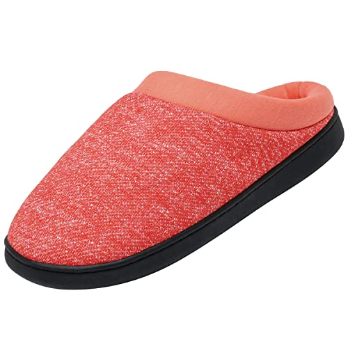 Mishansha Frauen Warme Hausschuhe Leicht Bequeme Winter Slippers Unisex Weiche Atmungsaktive Memory Schaum Männer Hausschuhe Erwachsene, Rot 37 EU von Mishansha