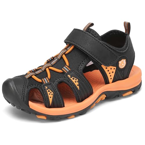 Mishansha Kinder Sandalen Jungen Signal Schwarz Gr.33 von Mishansha