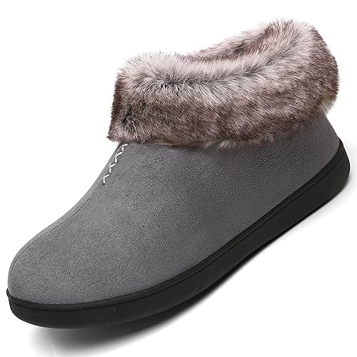 Mishansha Hausschuhe Damen Pantoffeln Unisex Bequeme Confort,42 EU,Hellgrau von Mishansha