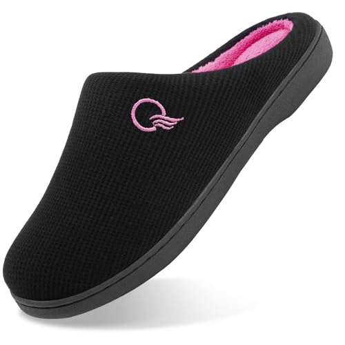 Mishansha Hausschuhe Damen Winter Wärme Plüsch Pantoffeln Memory Foam Slipper Leicht Weich Rutschfeste Hüttenschuhe für Indoor & Outdoor Rosarot 42/43 von Mishansha