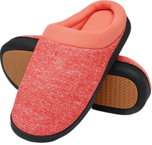 Mishansha Hausschuhe Damen Winter Warme Pantoffeln Damen Hüttenschuhe rutschfeste Fell Memory Foam Slippers Mohn, Gr.42 EU von Mishansha