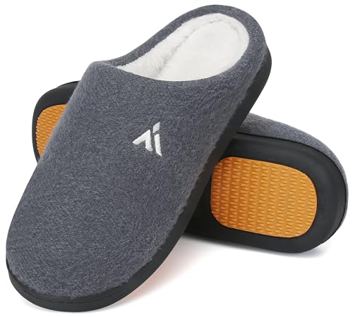Mishansha Hausschuhe Damen Winter Warme Pantoffeln Damen Hüttenschuhe rutschfeste Fell Memory Foam Slippers Silber, Gr.36 EU von Mishansha