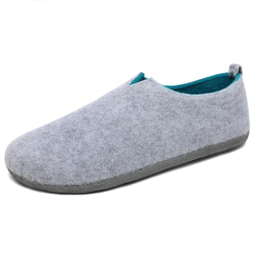 Mishansha Hausschuhe Herren Pantoffeln Damen Winter Filzhausschuhe Warme Indoor Hüttenschuhe Leicht Filzpantoffeln Drinnen Filz Slipper Waschbar Grau,Gr.39 von Mishansha