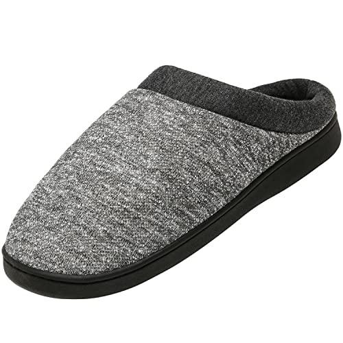 Mishansha Hausschuhe für Herren Damen Weiche Plüsch Gefüttert Warme Pantoffeln Bequeme Memory Foam Slippers Drinnen Draußen, Grau 36 EU von Mishansha