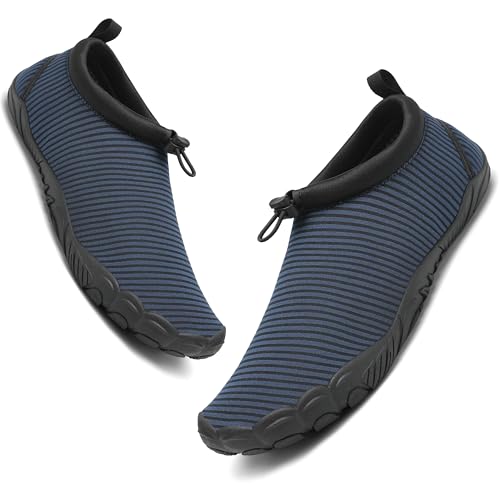Mishansha Herren Badeschuhe Damen Atmungsaktiv Wasserschuhe Schnelltrocken Barfuß Aquaschuhe Dunkelblau Gr.38 von Mishansha