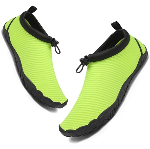 Mishansha Herren Badeschuhe Damen Atmungsaktiv Wasserschuhe Schnelltrocken Barfuß Aquaschuhe Fluoreszierendes Grün Gr.43 von Mishansha