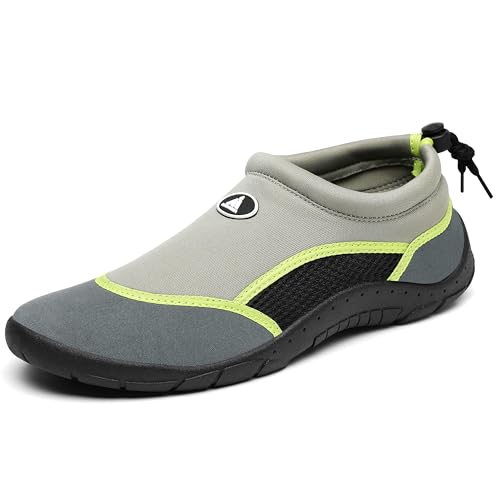 Mishansha Herren Wasserschuhe rutschfeste Frauen Strandschuhe Mesh Schnelltrocknend Surfschuhe Badeschuhe Outdoor Surfen Fitness Yoga Sport, Grau 37 von Mishansha