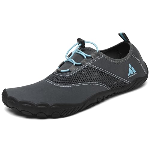 Mishansha Wassersportschuhe Schnell Trocknend Aquaschuhe Outdoor Amphibische Strandschuhe rutschfest Bequeme Schwimmen Fitness Surfen Für Damen Herren, Helles Grau 44 von Mishansha