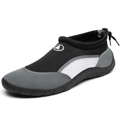 Mishansha Unisex Badeschuhe Erwachsene Outdoor Wasserschuhe Atmungsaktiv Schwimmschuhe Leicht rutschfest Schuhe Für Damen Männer, Schwarz 39 von Mishansha