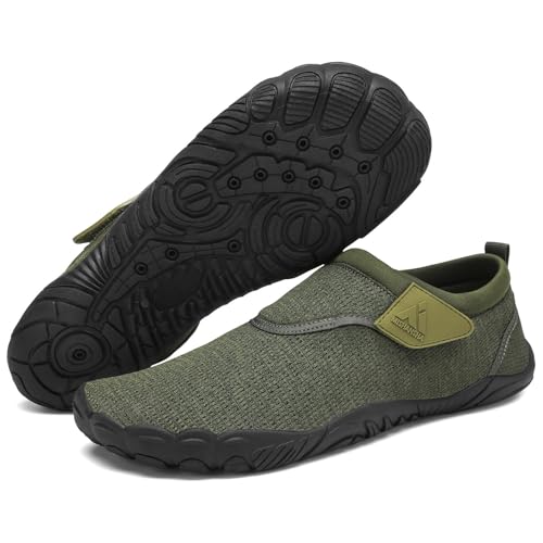 Mishansha Herren Damen Badeschuhe Atmungsaktiv Schnell Trocknend Aquaschuhe Unisex Sommer Wasserschuhe für Outdoor Sports, Grün 44 EU von Mishansha