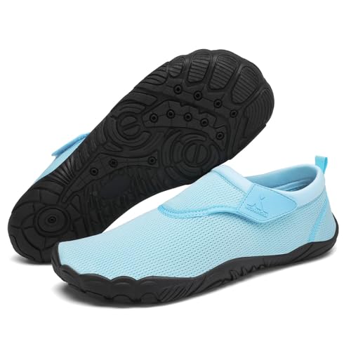Mishansha Herren Damen Badeschuhe Atmungsaktiv Schnell Trocknend Aquaschuhe Unisex Sommer Wasserschuhe für Outdoor Sports, Türkis 41 EU von Mishansha
