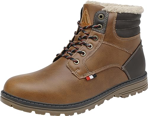 Mishansha Herren Damen Gefüttert Winterschuhe Wasserfest Warmfutter Winterstiefel Schneeboots Wasserabweisend Rutschfeste Outdoorschuhe Winter Trekkingschuhe(Tawny Braun, 37EU) von Mishansha