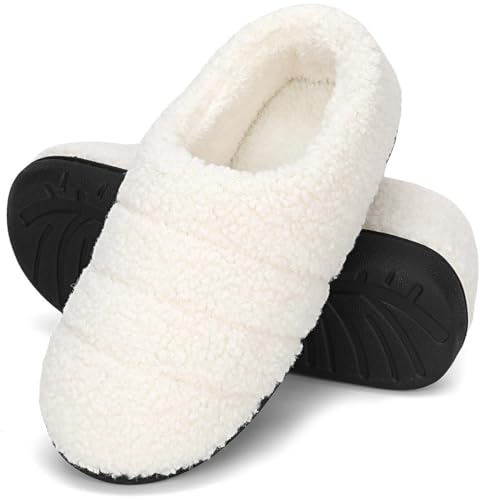 Mishansha Herren Damen Hausschuhe Winter Wärme Memory Foam Pantoffeln rutschfeste Leicht Plüsch Harte Sohle Slippers für Indoor & Outdoor, Weiß, 36/37 EU Mishansha Herren Damen Hausschuhe Winter Wärme Memory Foam Pantoffeln rutschfeste Leicht Plüsch Harte Sohle Slippers für Indoor & Outdoor, Weiß, 36/37 EU von Mishansha