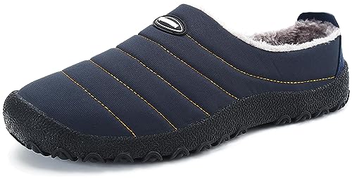 Mishansha Herren Damen Hausschuhe Winter Wärme Pantoffeln Plüsch rutschfeste Winterschuhe für Männer Frauen, Marineblau, 38EU von Mishansha