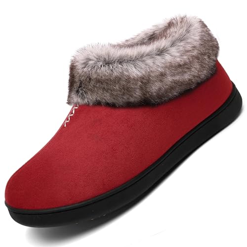 Mishansha Herren Damen Warme Hausschuhe Wildleder Gefüttert Pantoffeln Hausschuhe Plüsch Bequeme Kunstpelz Winterschuhe Futter Warm 39 EU von Mishansha