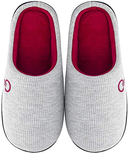 Mishansha Herren Damen Winter Hausschuhe Memory Foam Warm Leicht rutschfeste Indoor & Outdoor Pantoffeln mit Harte Sohle für Frauen Männer(Light Grey, 42/43 (Herstellergröße 290 mm)) von Mishansha