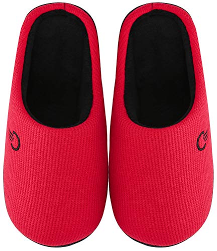 Mishansha Herren Damen Winter Hausschuhe Memory Foam Warm Leicht rutschfeste Indoor & Outdoor Pantoffeln mit Harte Sohle für Frauen Männer(Rot, 36/37 (Herstellergröße 260 mm)) von Mishansha