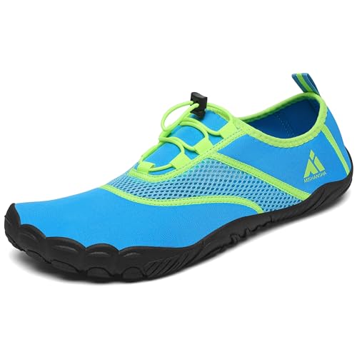 Mishansha Herren Frauen Schwimmschuhe Quick-Dry Badeschuhe Sommer-Mesh Wasserschuhe Leicht rutschfest Strandschuhe Für Wassersport Wandern, Aquamarinblau 40 von Mishansha