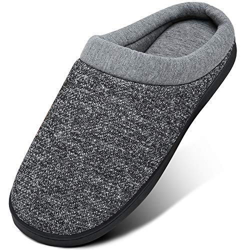 Mishansha Herren Hausschuhe aus Memory Wärme Home rutschfeste Slippers Damen Schlappen Kuschelige Memory Foam Plüsch Pantoffeln Gästepantoffel, 108 schwarz 47 von Mishansha