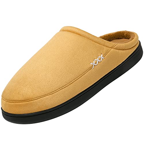 Mishansha Herren Hausschuhe aus Memory Wärme Home rutschfeste Slippers Damen Schlappen Kuschelige Memory Foam Plüsch Pantoffeln Gästepantoffel, 110 braun 48 von Mishansha