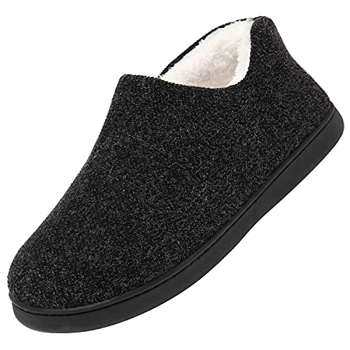 Mishansha Herren Winter Plüsch Pantoffeln Damen Wärme Weiche Hausschuhe Unisex Komfort für Drinnen und DrauÃŸen Slippers Herbst und Winter, Schwarz 43 von Mishansha