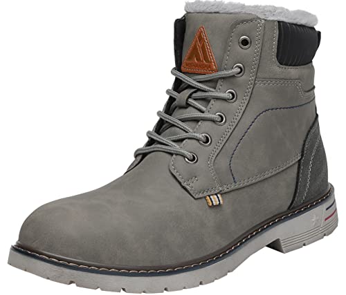 Mishansha Herren Wasserdicht Winterschuhe Winterstiefel Warm Gefüttert Stiefel Kurzschaft Winter Boots Schneestiefel Outdoor Rutschfest Leicht Wanderschuhe Damen (Grau, 41 EU) von Mishansha