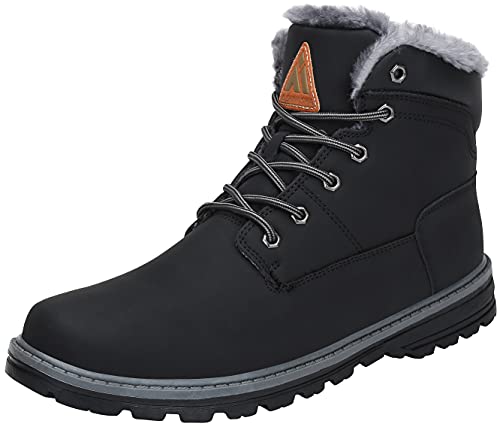 Mishansha Herren Wasserdicht Winterschuhe Winterstiefel Warm Gefüttert Stiefel Kurzschaft Winter Boots Schneestiefel Outdoor Rutschfest Leicht Wanderschuhe Damen(024 Schwarz, 36 EU) von Mishansha