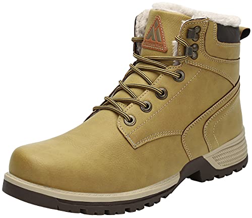 Mishansha Herren Wasserdicht Winterschuhe Winterstiefel Warm Gefüttert Stiefel Kurzschaft Winter Boots Schneestiefel Outdoor Rutschfest Leicht Wanderschuhe Damen(028 Gelb, 39 EU) von Mishansha