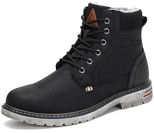 Mishansha Winterschuhe Herren Winterstiefel Gefüttert Winter schuhe Wasserdicht Rutschfest Outdoor Boots Warme Wanderschuhe Trekking Stiefel Schneestiefel Schwarz 41 EU von Mishansha