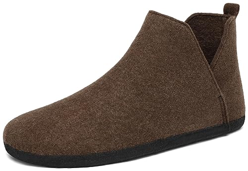 Mishansha Hohe Hausschuhe für Herren Damen-Warm Ultraleicht Filz Pantoffeln-Weich Bequem Hüttenschuhe-Winter Filzhausschuhe-Rutschfest Atmungsaktiv Waschbar-Mit Gummisohle, Kaffee Braun 41 EU von Mishansha