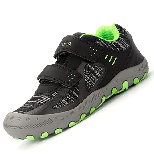 Mishansha Jungen Mädchen Lässige Schuhe rutschfest Gummi Walkingschuhe Weich Flexibel Fitnessschuhe Freizeitschuhe Schuhe für Sport Schuhe, Trek Schwarz 33 von Mishansha