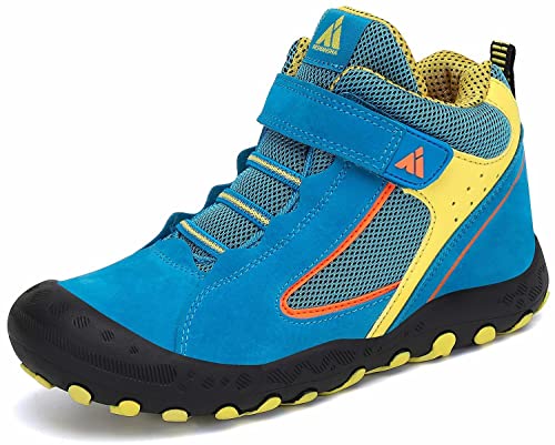 Mishansha Jungen Trekkingschuhe Kinder Trekking -& Wanderstiefel rutschfest Sneaker mit Schnellverschlüsse Camping Outdoor Wanderschuhe Blau 24 von Mishansha