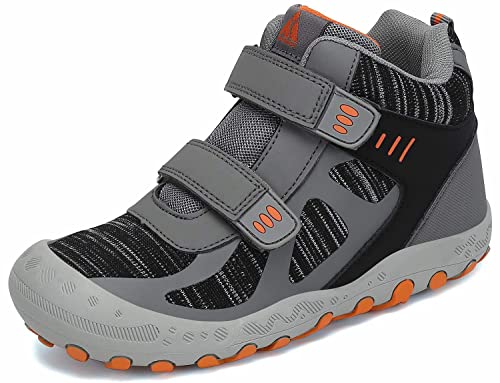 Mishansha Jungen Trekkingschuhe Kinder Trekking -& Wanderstiefel rutschfest Sneaker mit Schnellverschlüsse Camping Outdoor Wanderschuhe Grau 24 von Mishansha