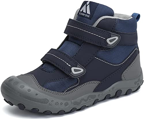 Mishansha Kinder Jungen Trekkingschuhe leicht Mädchen Wanderschuhe rutschfest Mesh Kinderschuhe Unisex Schwarz Blau Gr.28 von Mishansha