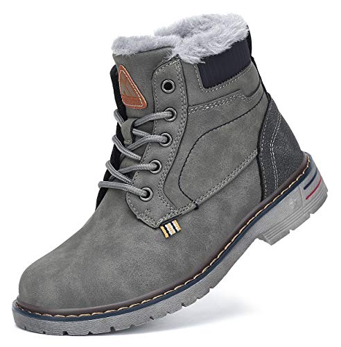 Mishansha Kinder Boots Jungen Stiefeletten Mädchen Warm Gefüttert Winterschuhe Grau 30 von Mishansha