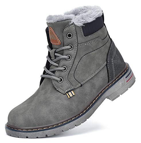 Mishansha Kinder Winterschuhe Jungen Mädchen Gefüttert Boots Grau 32 von Mishansha