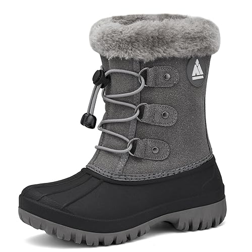 Mishansha Kinder Schneestiefel Mädchen Winterstiefel Warm Gefüttert Jungen Winterschuhe Snowboots Wasserdicht Winter Boots Outdoor Stiefel von Mishansha